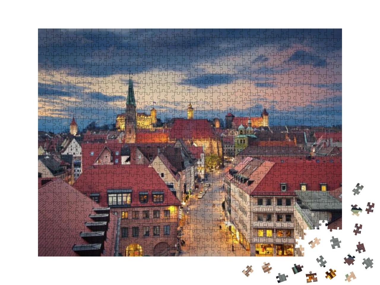Puzzle 1000 Teile „Die historische Innenstadt von Nürnberg, Deutschland“
