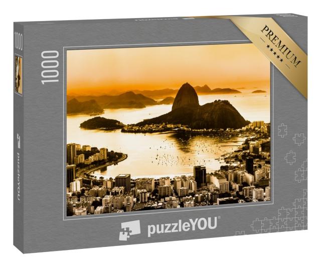 Puzzle 1000 Teile „Zuckerhut und Botafogo Strand in Rio de Janeiro, Brasilien“