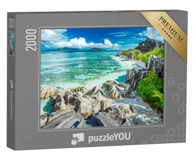 Puzzle 2000 Teile „Anse Source D'Argent - Der schönste Strand der Seychellen“