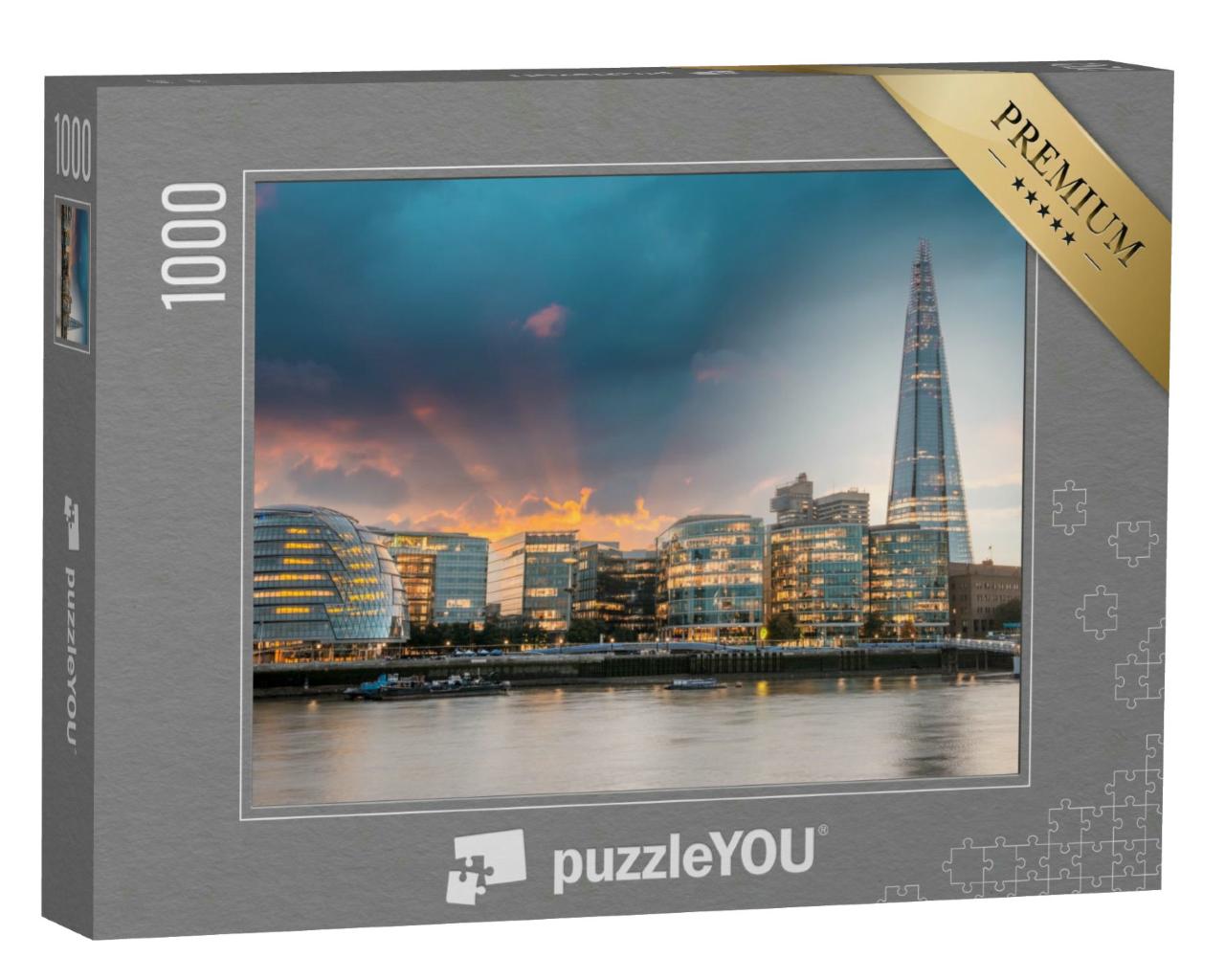 Puzzle 1000 Teile „Sonnenuntergang in London mit City Hall“