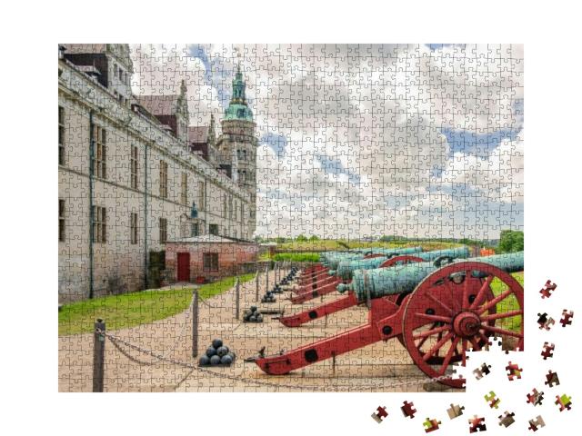 Puzzle 1000 Teile „Alte Kanonen an den Mauern von Schloss Kronborg in Dänemark“