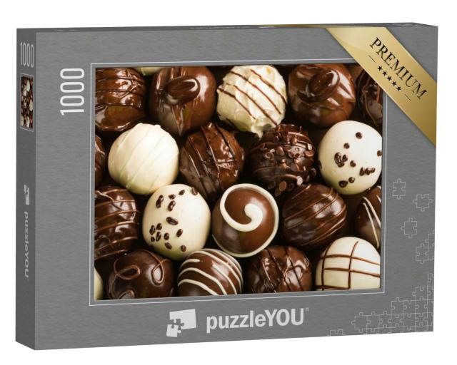 Puzzle 1000 Teile „Eine Auswahl an köstlichen Schokoladenpralinen“