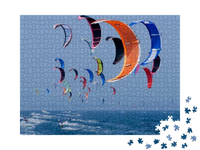 Puzzle 1000 Teile „Kitesurfen auf dem Meer“