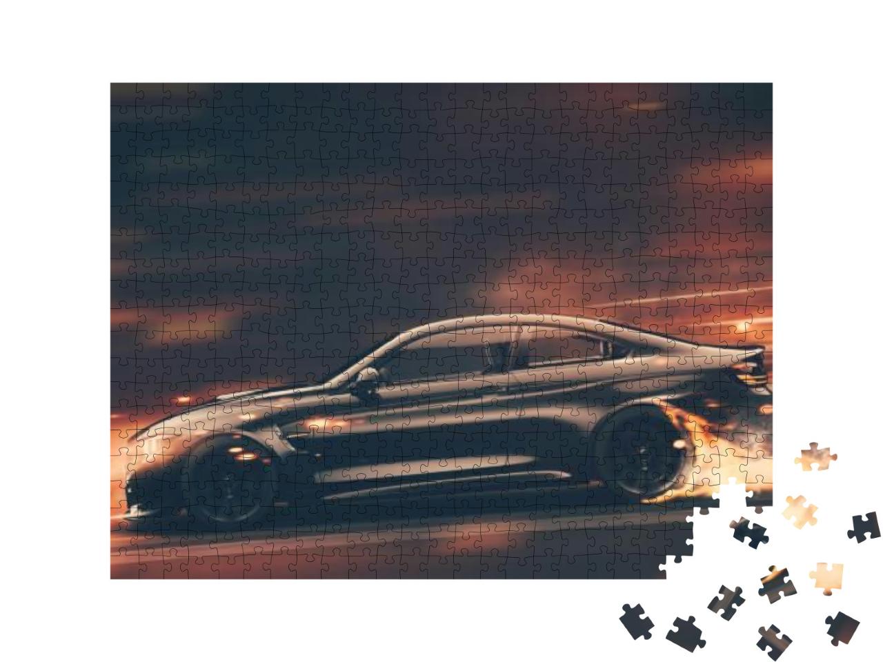 Puzzle 500 Teile „Ein schwarzer Sportwagen“