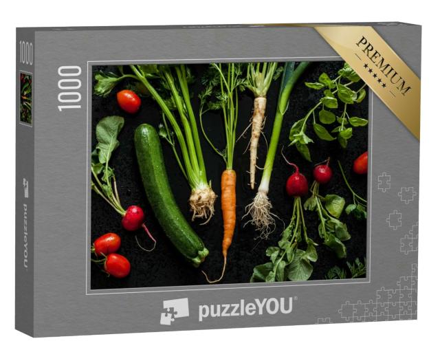 Puzzle 1000 Teile „Junges Frühlingsgemüse, frische Ernte aus dem Garten“
