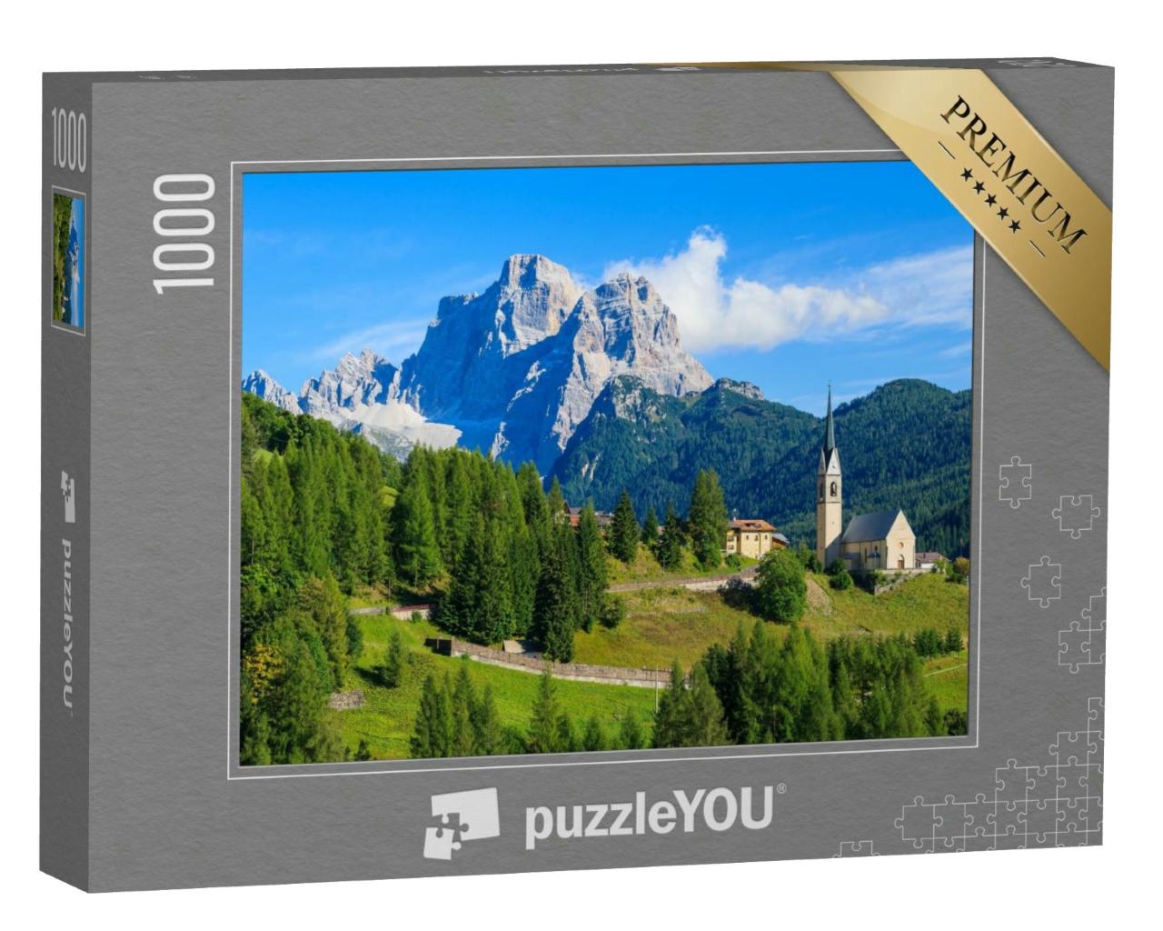 Puzzle 1000 Teile „Kirche über Pian bei Selva di Cadore, Südtirol“