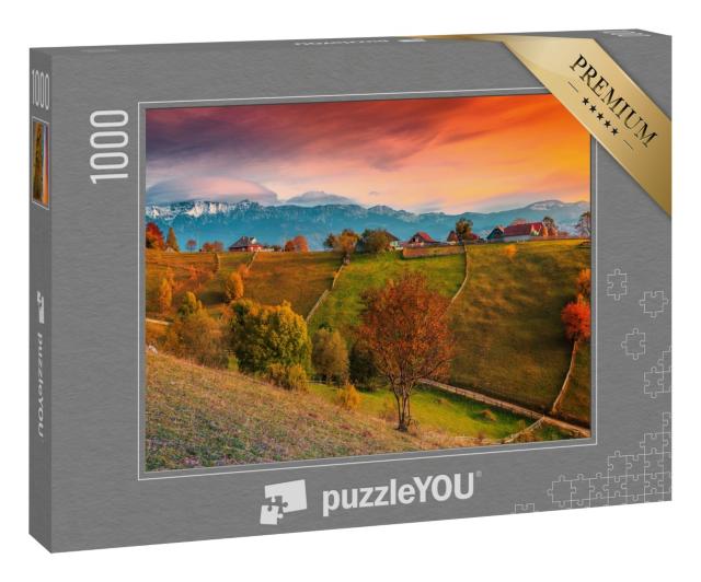 Puzzle 1000 Teile „Herbstlandschaft mit Bergen, Magura, Siebenbürgen, Rumänien“