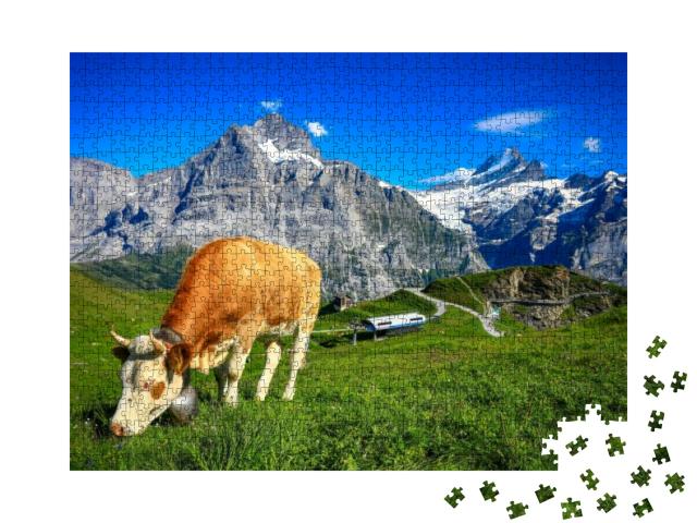 Puzzle 1000 Teile „Alpenpanorama bei Grindelwald First, Schweiz“