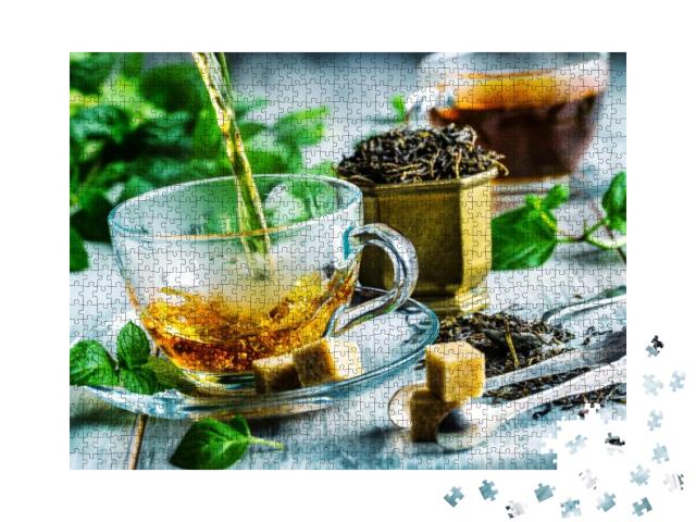 Puzzle 1000 Teile „Frischer heißer Tee“