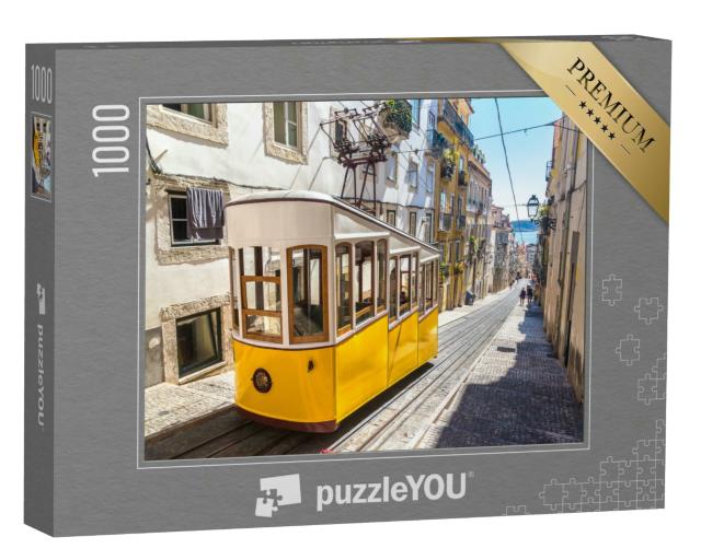Puzzle 1000 Teile „Die Gloria-Seilbahn im Stadtzentrum von Lissabon“