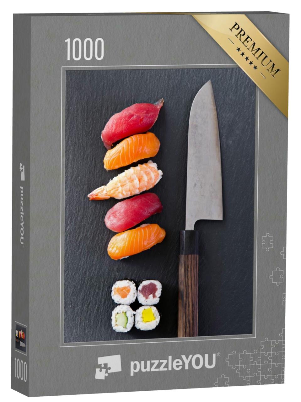 Puzzle 1000 Teile „Sushi mit Santokumesser“