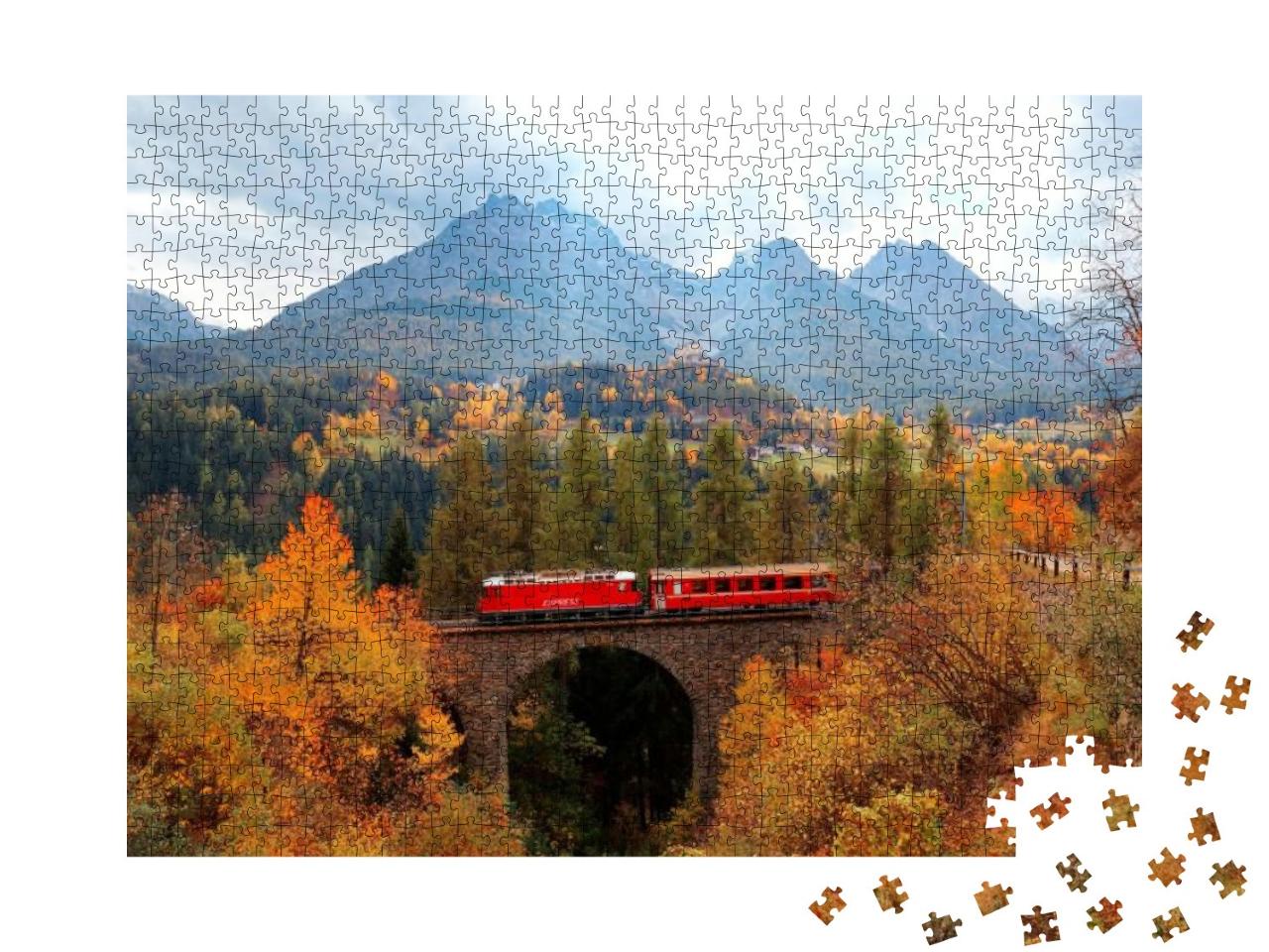 Puzzle 1000 Teile „Ein Zug der Rhätischen Bahn“