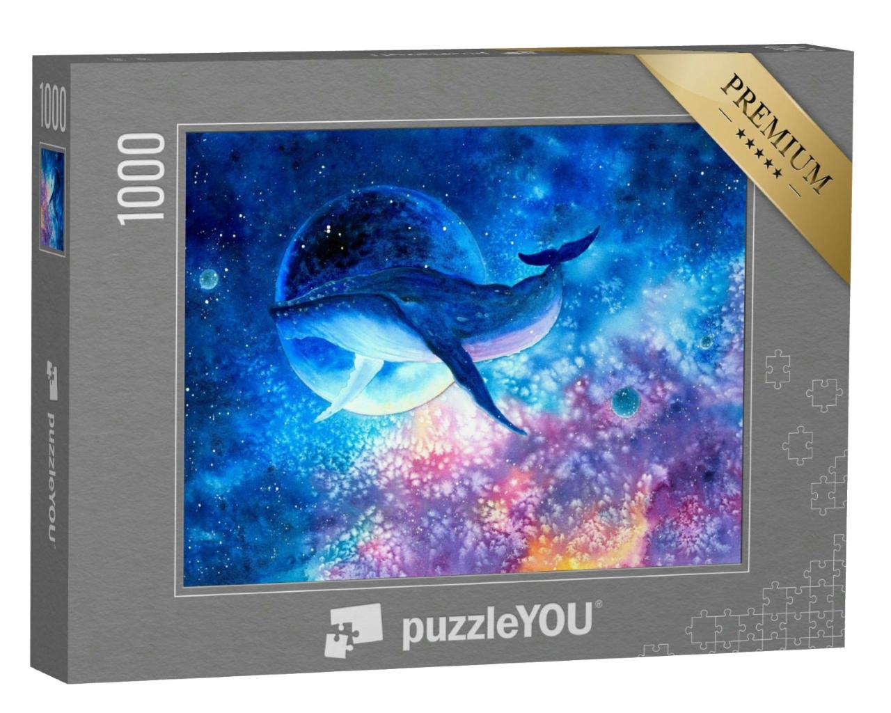 Puzzle 1000 Teile „Wal taucht in die Tiefen des Weltraums“