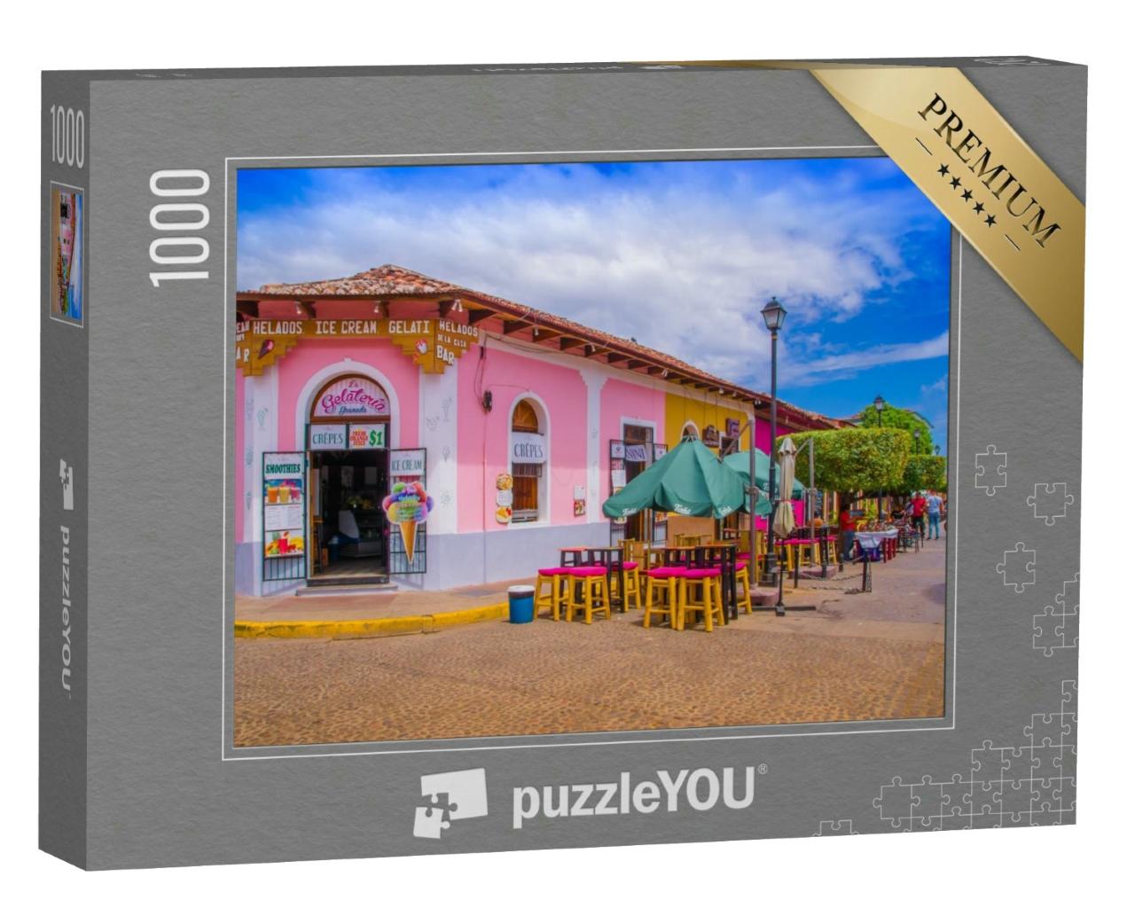 Puzzle 1000 Teile „Bezaubernde bunte Straße in Granada, Nicaragua“