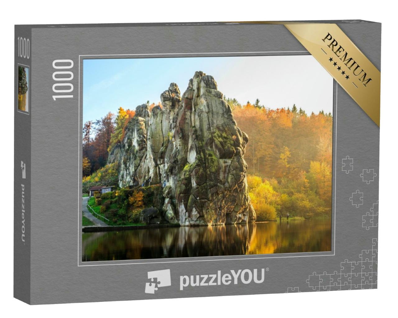 Puzzle 1000 Teile „Externsteine, Teutoburger Wald, Nordrhein-Westfalen, Deutschland“