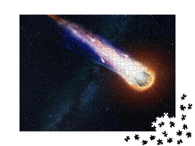 Puzzle 1000 Teile „Sternenhimmel: Komet, Asteroid, Meteorit fällt auf die Erde“