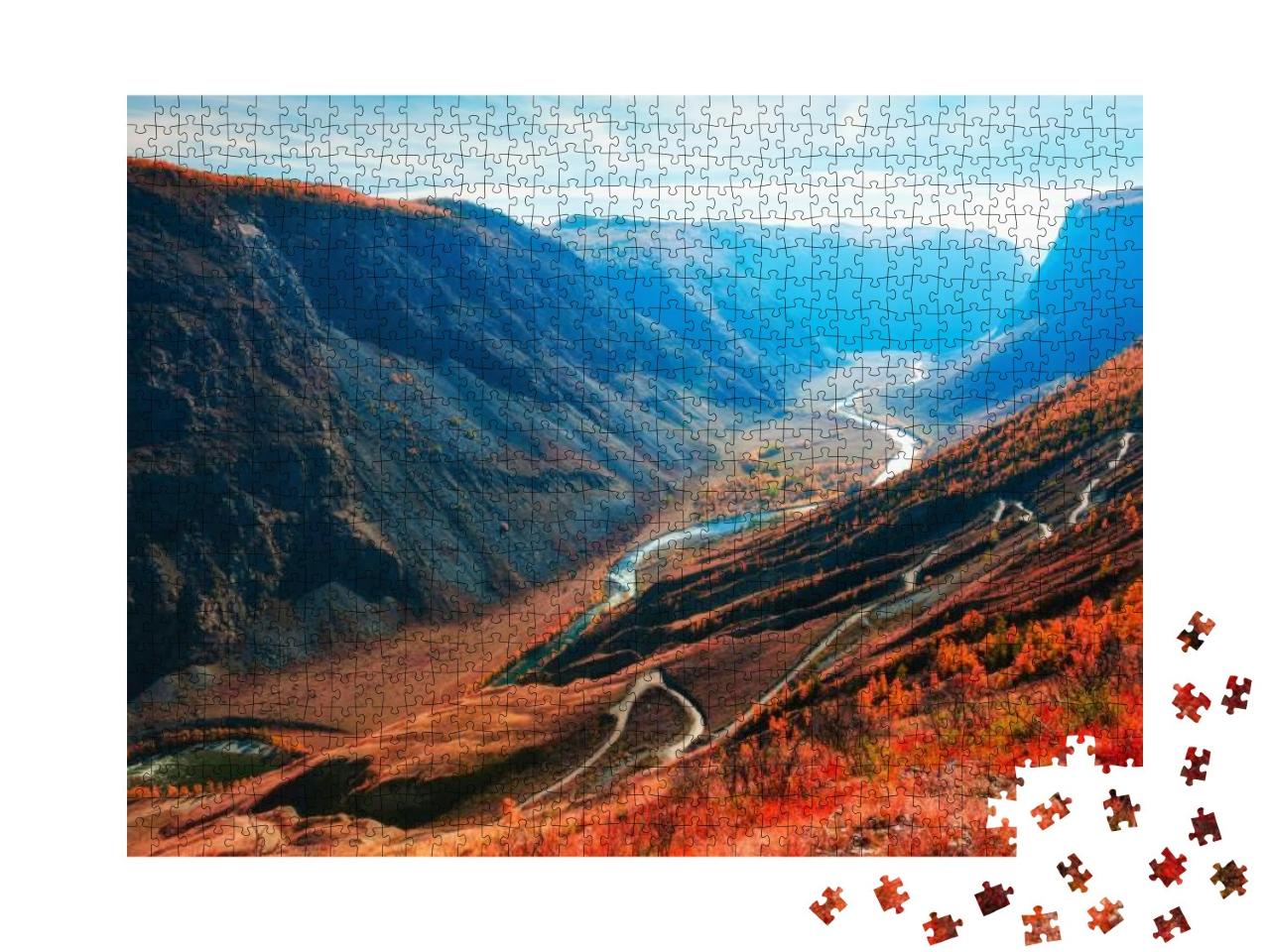 Puzzle 1000 Teile „Schlucht des Flusses Chulyshman im Altai-Gebirge“