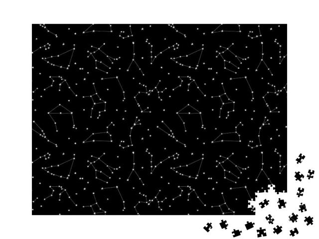 Puzzle 1000 Teile „Muster der Tierkreiskonstellationen, Formen aus Sternen und Linien“