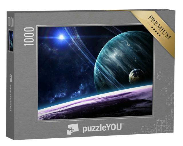 Puzzle 1000 Teile „Das Universum mit Planeten, Sternen und Galaxien“