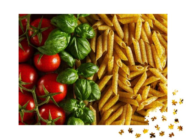 Puzzle 1000 Teile „Pasta, Tomaten und Basilikum“