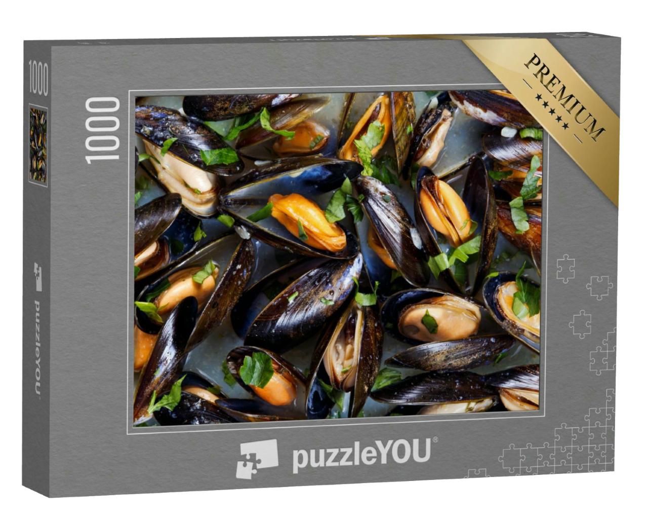 Puzzle 1000 Teile „Miesmuscheln in Knoblauch-Butter-Sauce“