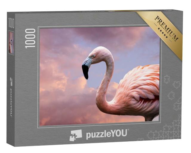 Puzzle 1000 Teile „Amerikanischer Flamingo, auch bekannt als Karibischer Flamingo“