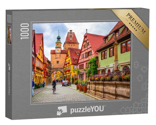 Puzzle 1000 Teile „Wunderschönes Rothenburg ob der Tauber, Bayern, Deutschland“
