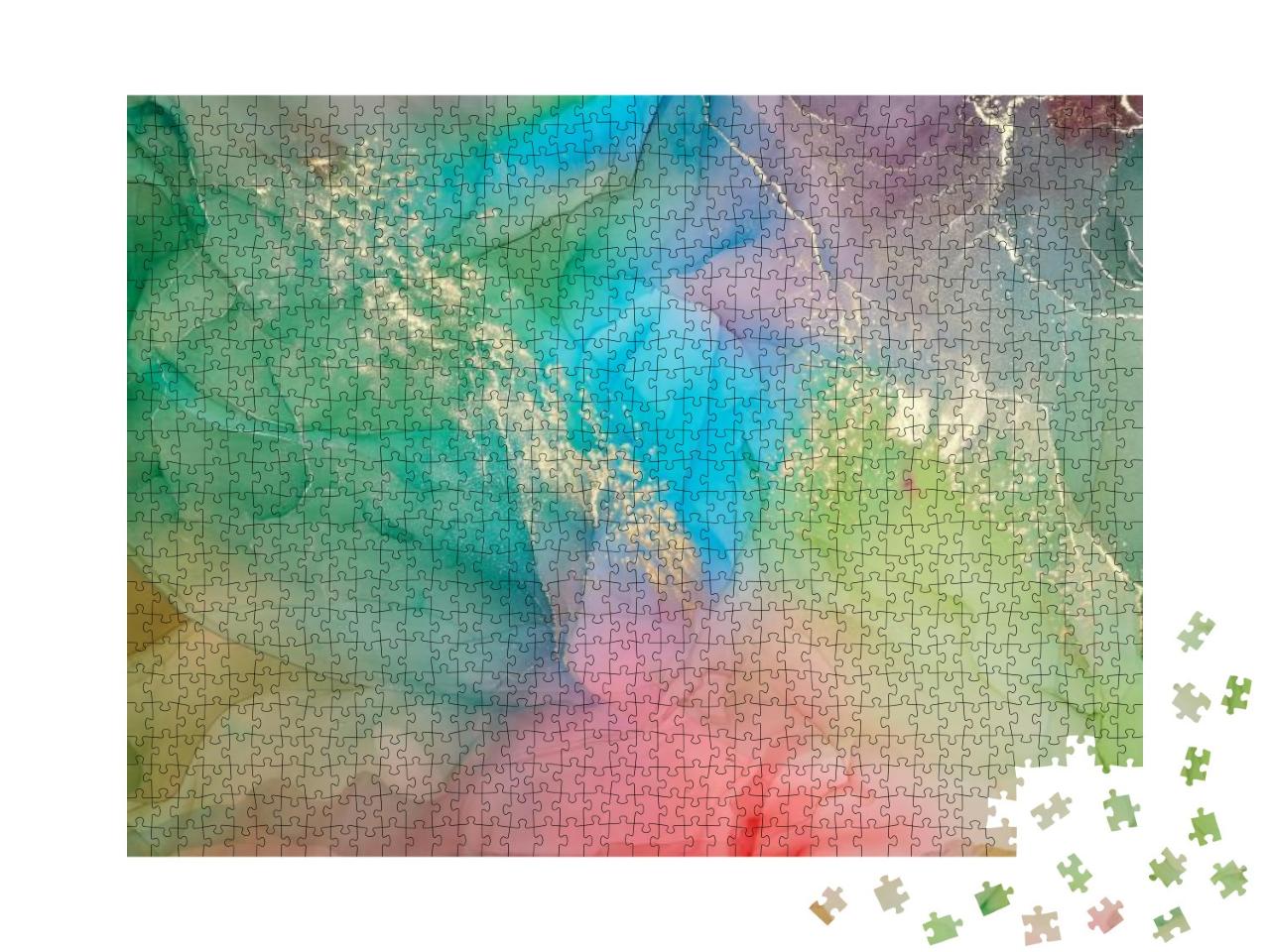 Puzzle 1000 Teile „Abstraktes buntes Gemälde in Acryl“