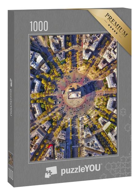 Puzzle 1000 Teile „Perfekte Luftaufnahme des Arc de Triomphe“