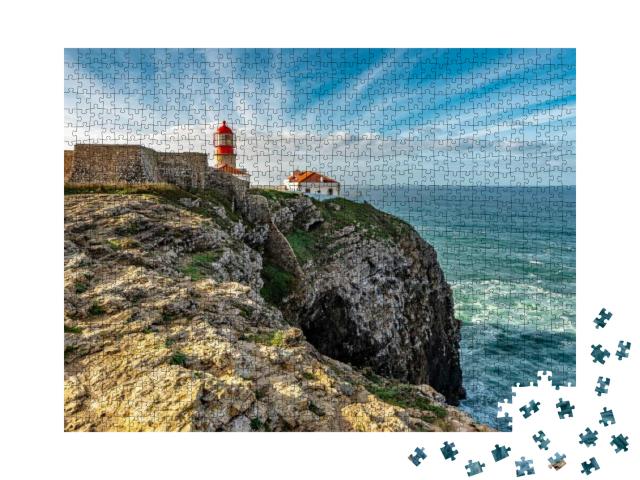 Puzzle 1000 Teile „Leuchtturm von Kap St. Vincent über dem Atlantik, Portugal“