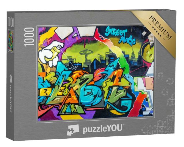 Puzzle 1000 Teile „Wand ist mit abstrakten Zeichnungen dekoriert“