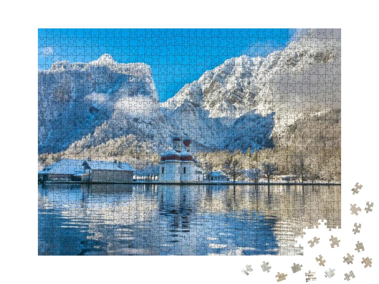 Puzzle 1000 Teile „Kirche St. Bartholomäus im Berchtesgadener Land, Bayern, Deutschland“