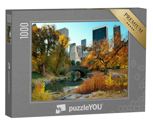 Puzzle 1000 Teile „Central Park im Herbst, im Hintergrund Midtown Manhattan“