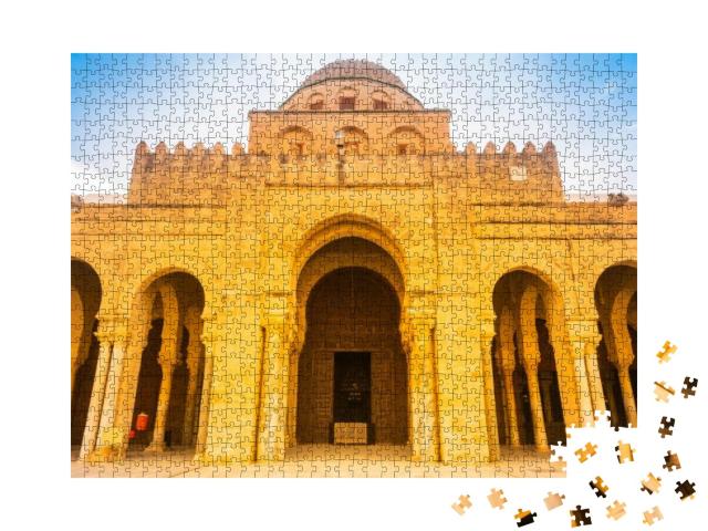 Puzzle 1000 Teile „Große Moschee: antike Architektur in der Sahara, Kairouan, Tunesien“