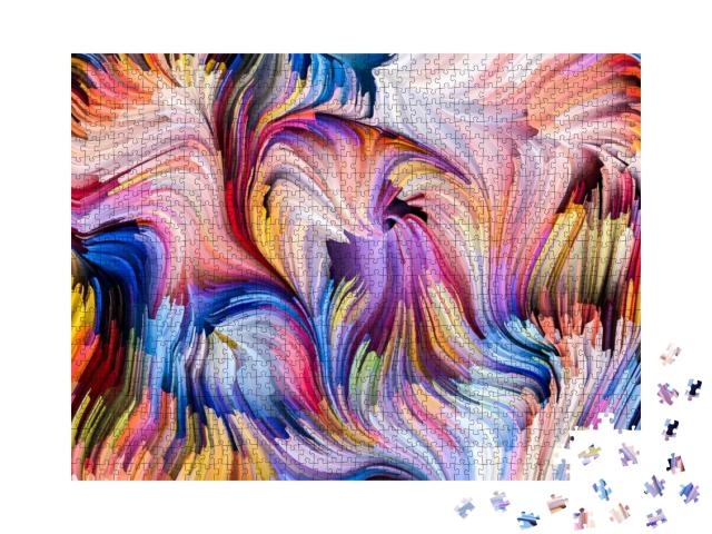 Puzzle 1000 Teile „Komposition von Farbströmen: Kräfte der Natur in der Kunst“