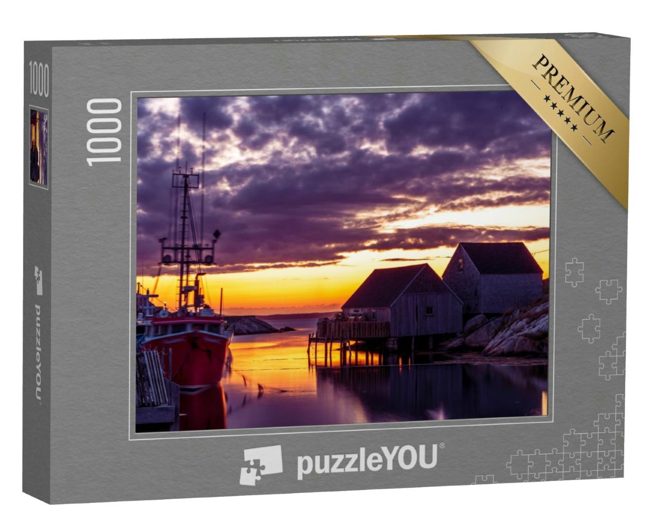 Puzzle 1000 Teile „Abendstimmung in Peggy's Cove, Nova Scotia, Kanada“