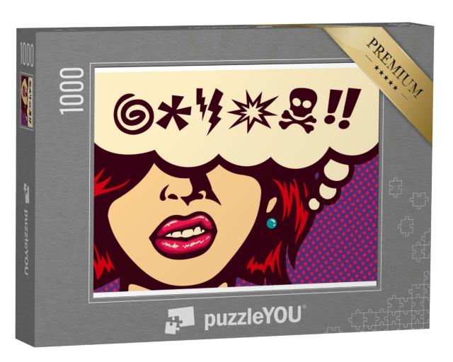 Puzzle 1000 Teile „Pop-Art-Stil: wütende Frau“