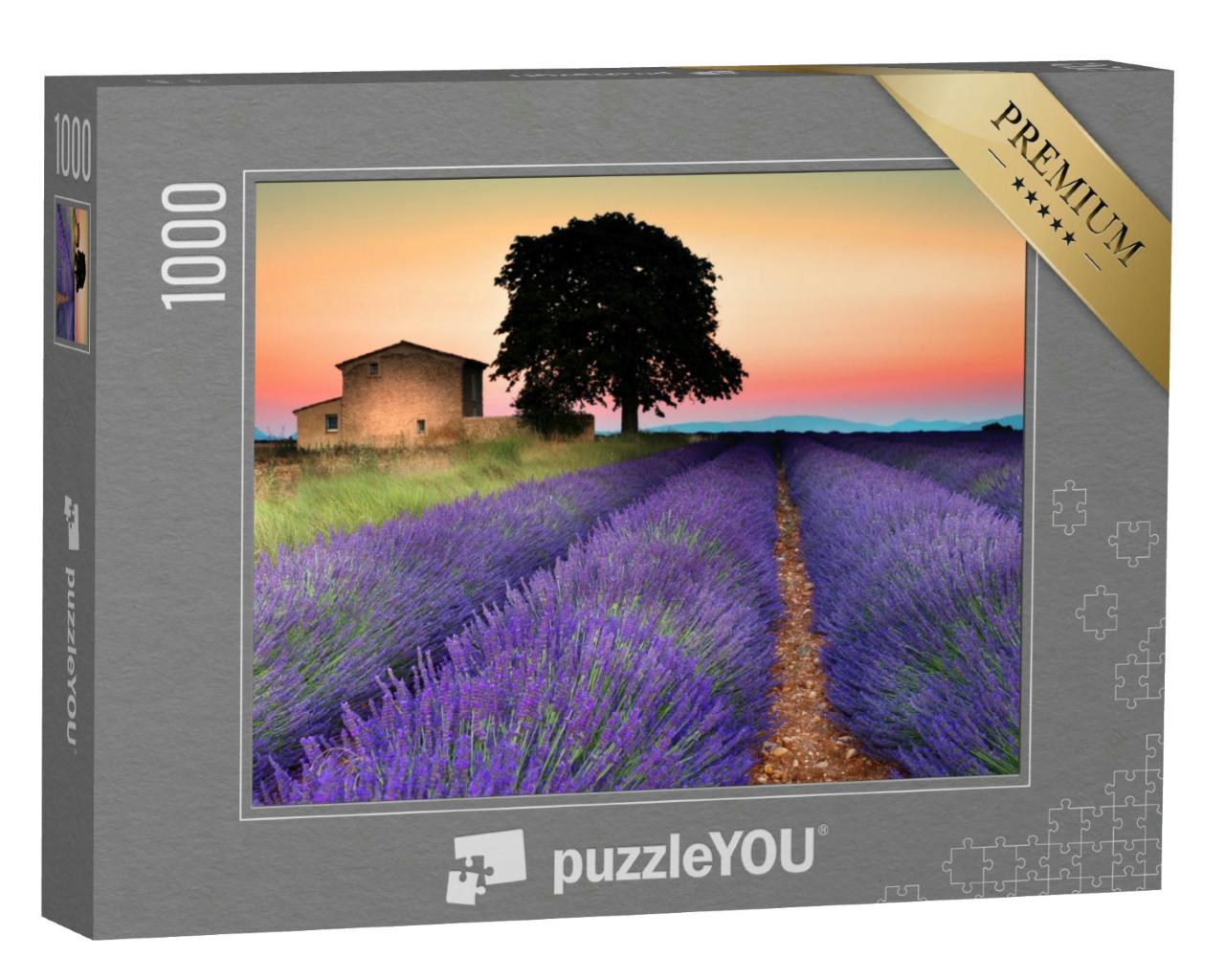 Puzzle 1000 Teile „Sonnenuntergang über der Provence, Frankreich“