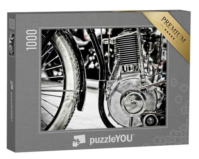 Puzzle 1000 Teile „Oldtimer-Motorrad, Detailansicht“