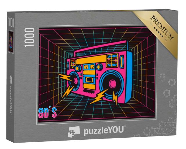 Puzzle 1000 Teile „Pop-Art-Illustration: 80er Jahre Radio“