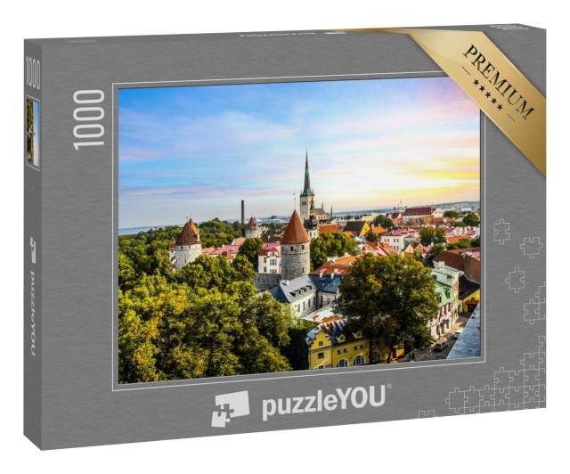 Puzzle 1000 Teile „Blick auf die mittelalterliche Stadt Tallinn in Estland“