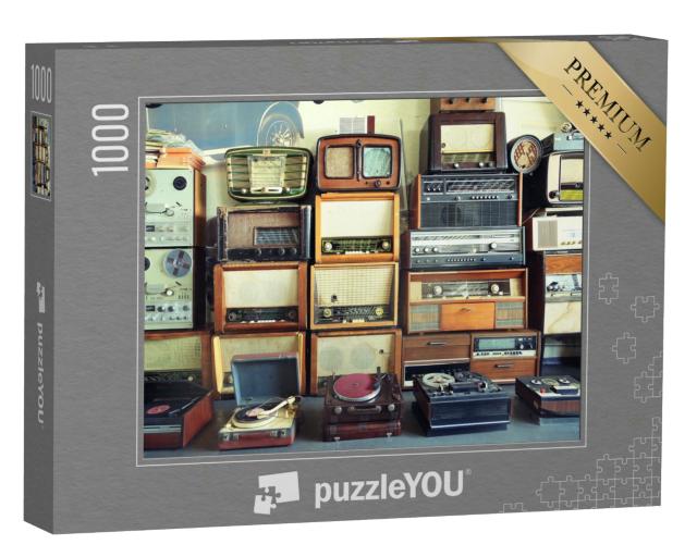 Puzzle 1000 Teile „Sammlung alter Radios und Plattenspieler“
