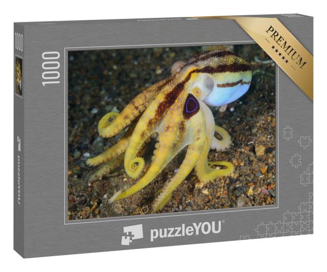 Puzzle 1000 Teile „Giftiger gelber Oktopus auf dem Meeresboden“
