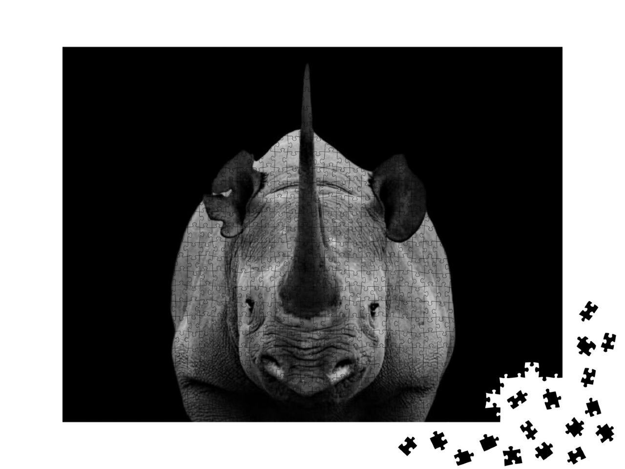 Puzzle 1000 Teile „Auge in Auge mit einem Nashorn “