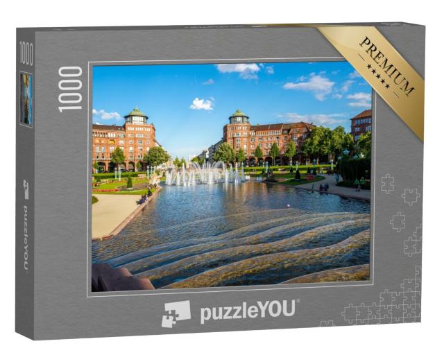 Puzzle 1000 Teile „Park am Wasserturm von Mannheim“