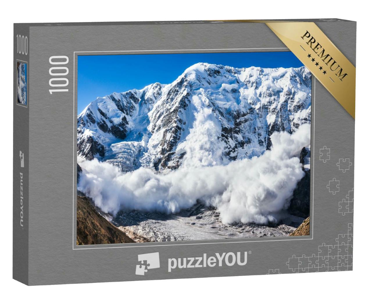Puzzle 1000 Teile „Die Kraft der Natur: Lawine im Kaukasus“