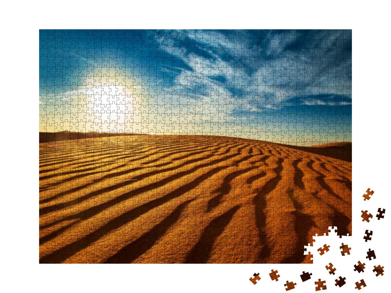 Puzzle 1000 Teile „Sonnenuntergang in der Sahara, Marokko“