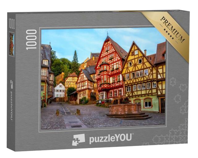 Puzzle 1000 Teile „Fachwerkhäuser der historischen Altstadt von Miltenberg, Bayern“