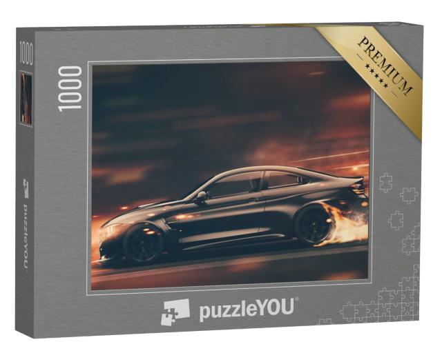 Puzzle 1000 Teile „Ein schwarzer Sportwagen“