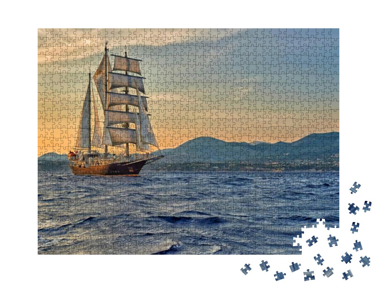 Puzzle 1000 Teile „Ein Segelschiff auf seiner Reise“